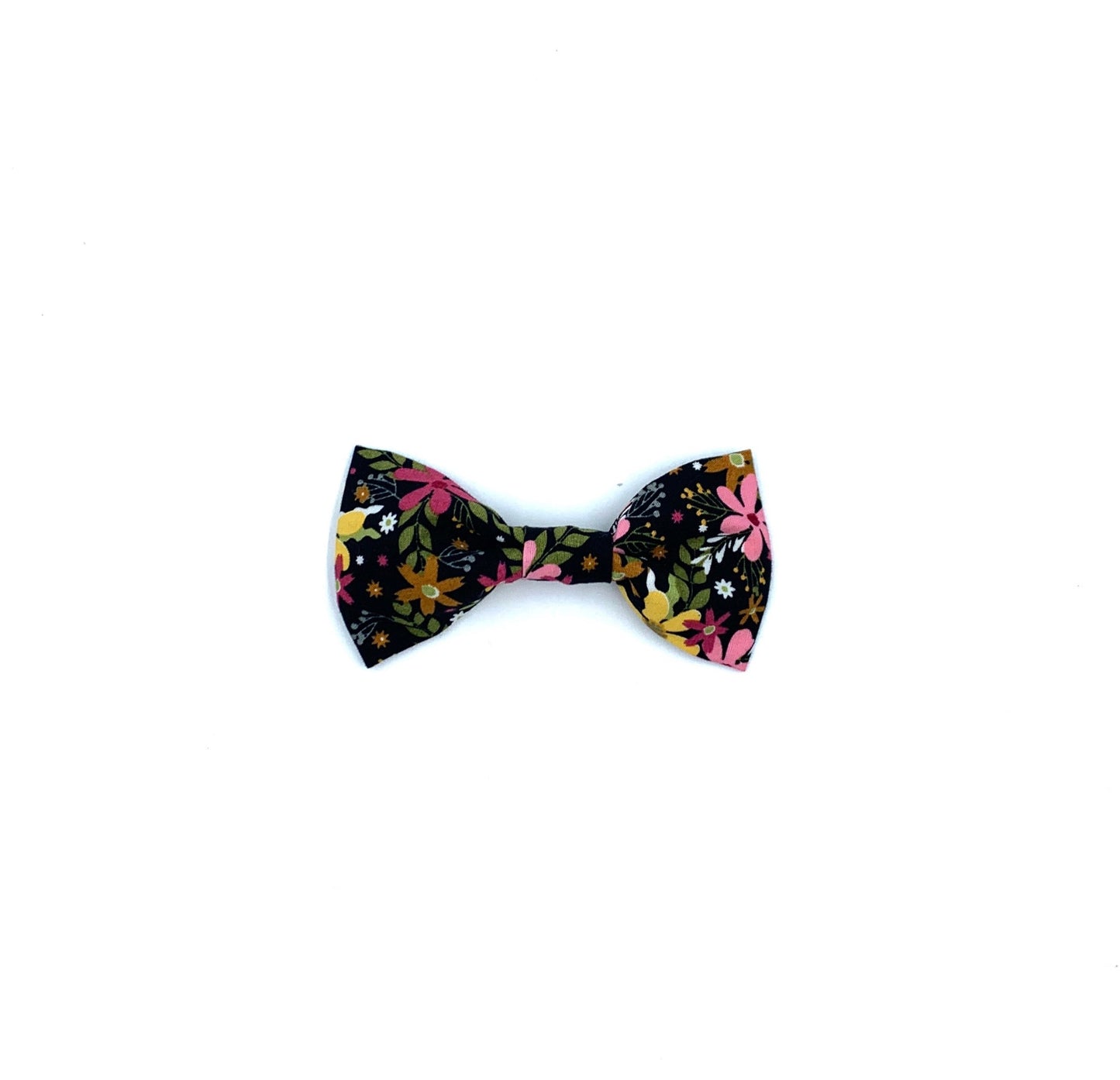 New Black Ditsy Floral Print Dog Bow