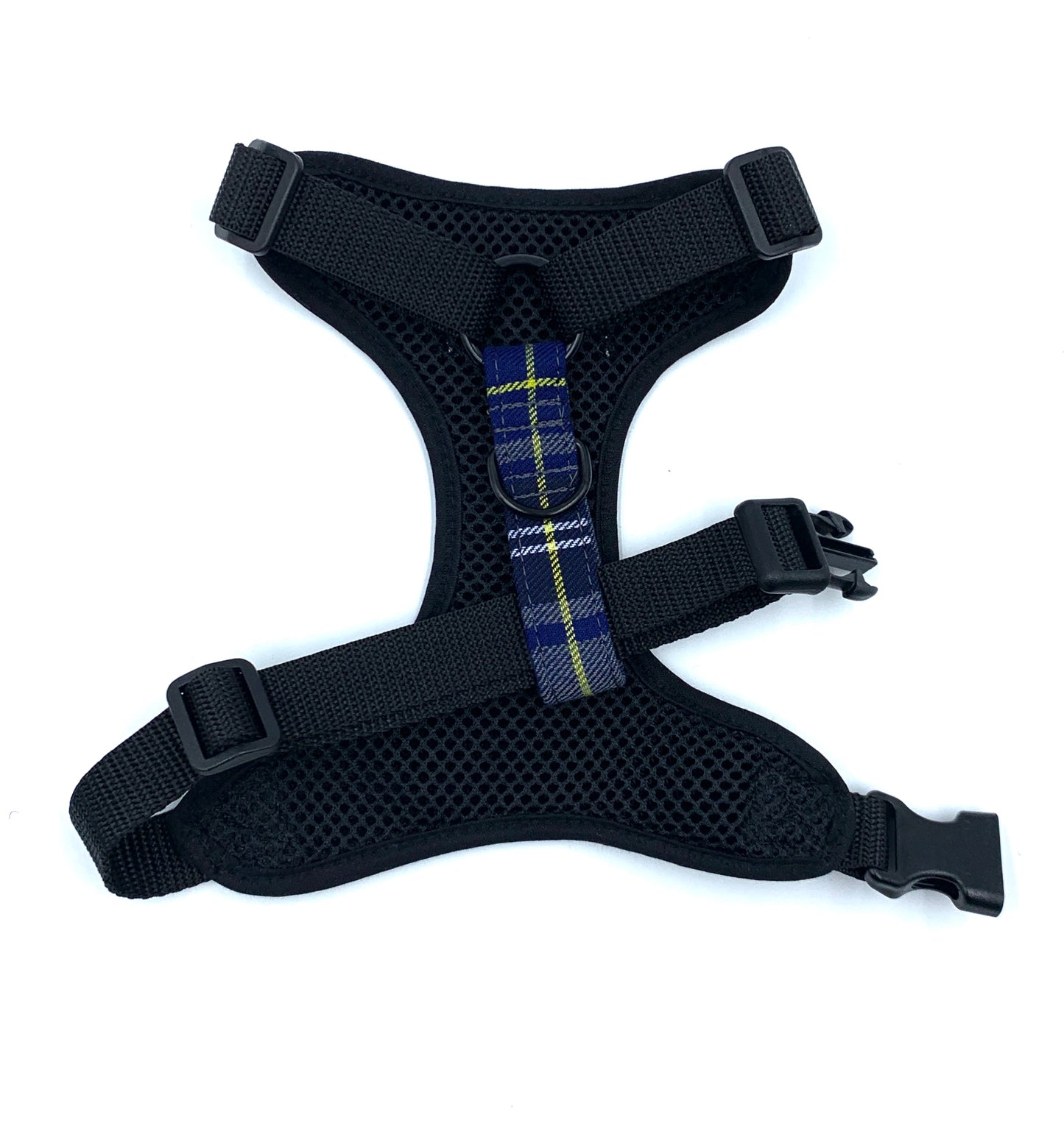 Navy/Grey Tartan Fabric Harness