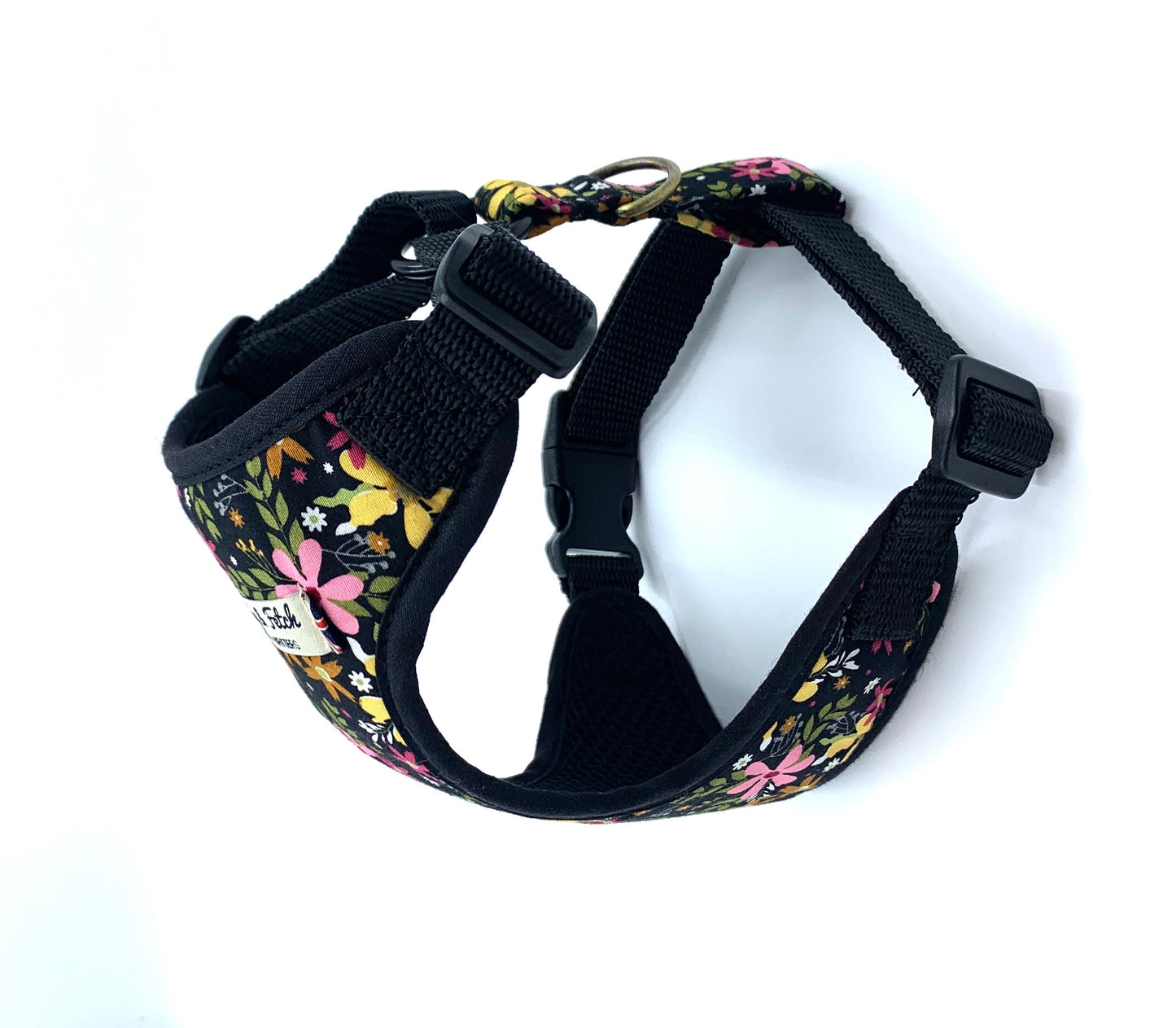 New Black Ditsy Floral Print Harness
