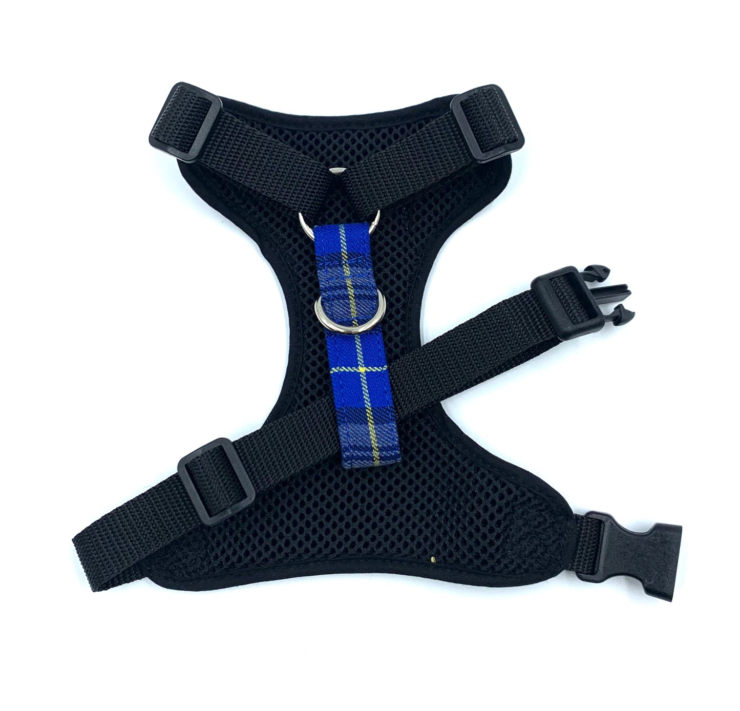 Royal Blue Tartan Fabric Harness