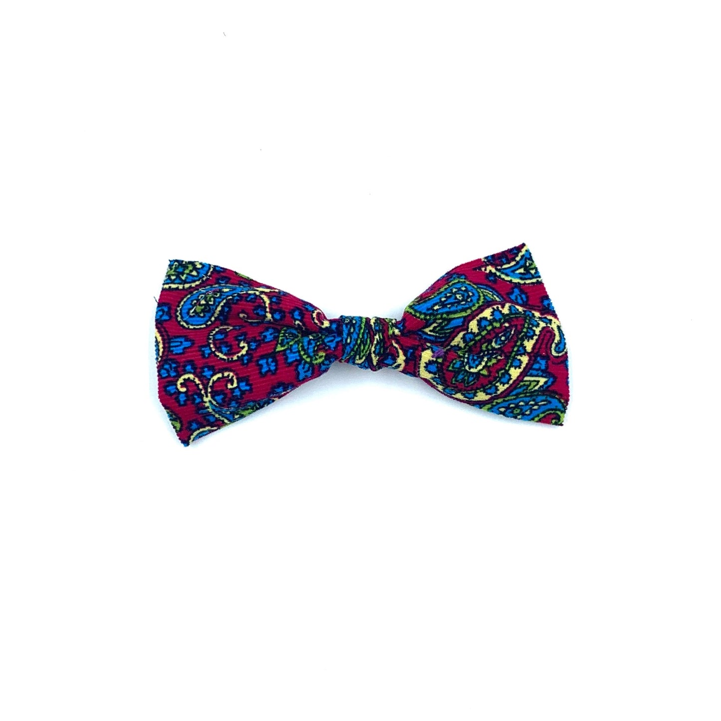 Cherry Paisley Corduroy Dog Bowtie
