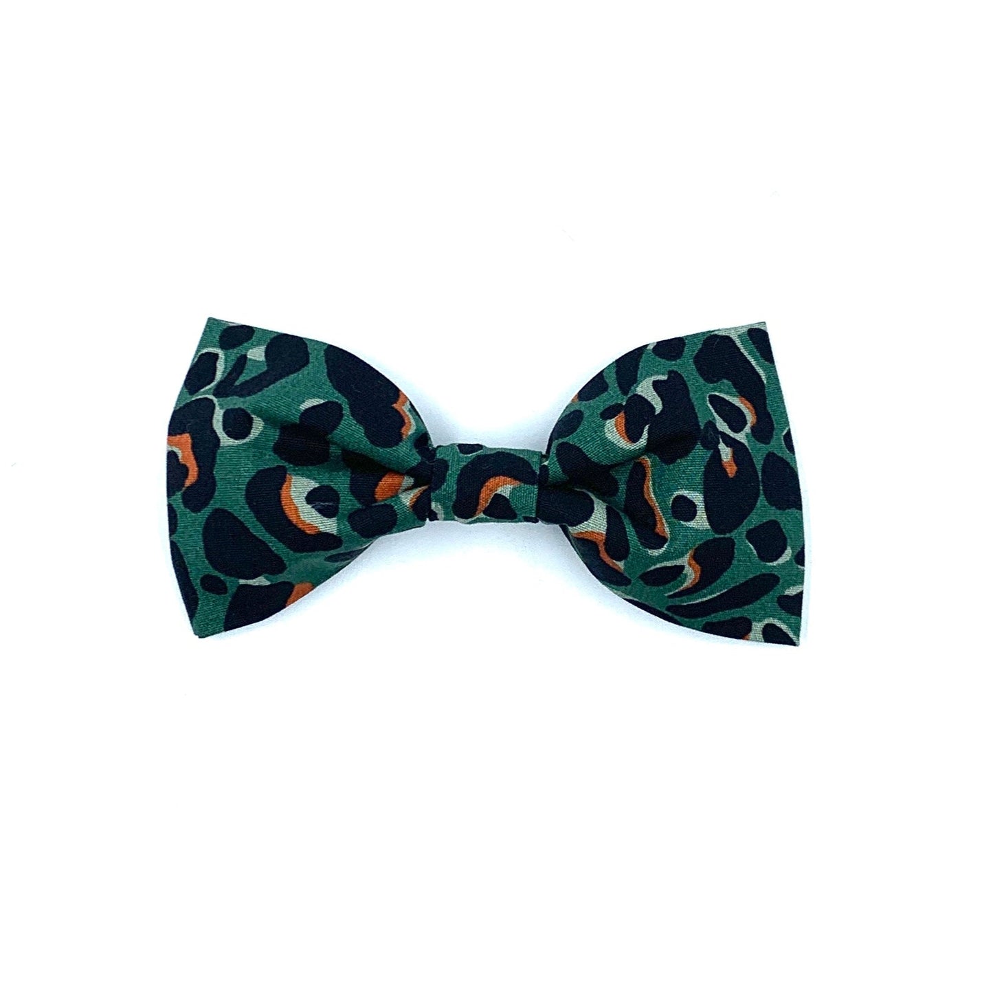 Green Leopard Print Dog Bowtie