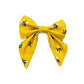 Beautifully made sailor bow in yellow bee print fabric made to attach to a dog collar