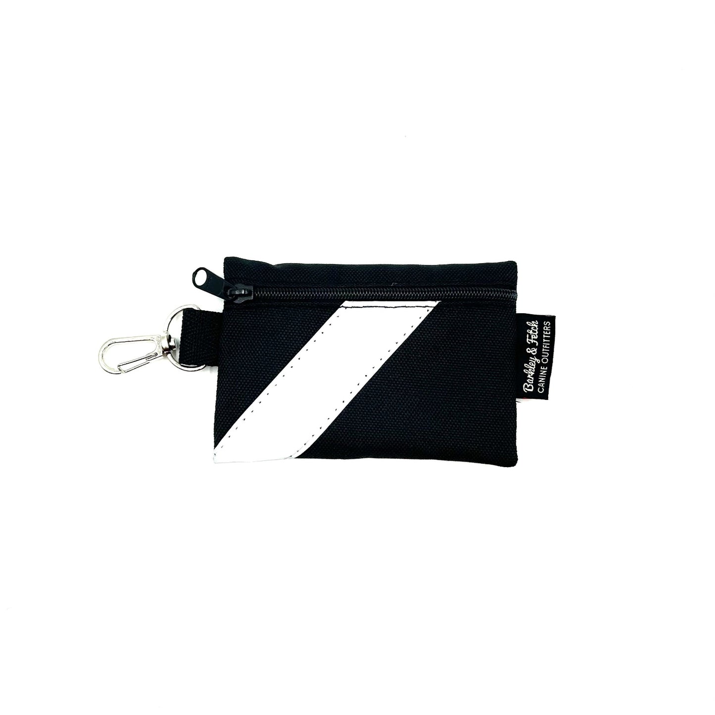 Stylish black poo bag holder with reflective flash and attachable clip