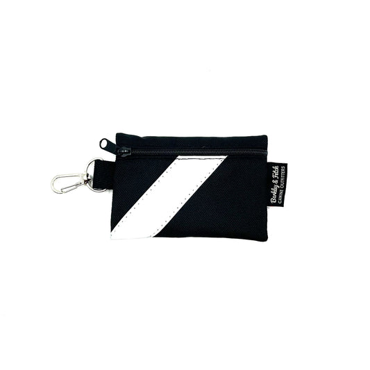 Stylish black poo bag holder with reflective flash and attachable clip