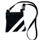 Handy black soft-shell fabric shoulder bag for dog walking with reflective stripe detail. Strap can be taken off as emergency lead