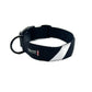 Stylish strong double webbed black flash dog collar