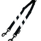 Handy black webbing splitter lead with reflective flashes, designed for walking 2 dogs with 1 hand 
