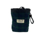Handmade black watch tartan treat bag with drawstring and attachable clip