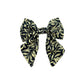 Handmade black willow print sailor bow made to attach to a dog collar