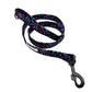 Beautiful handmade blue, pink and black paisley corduroy dog lead