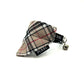 Plaid patterned cat accessory with 'PURRL' branding on a white background