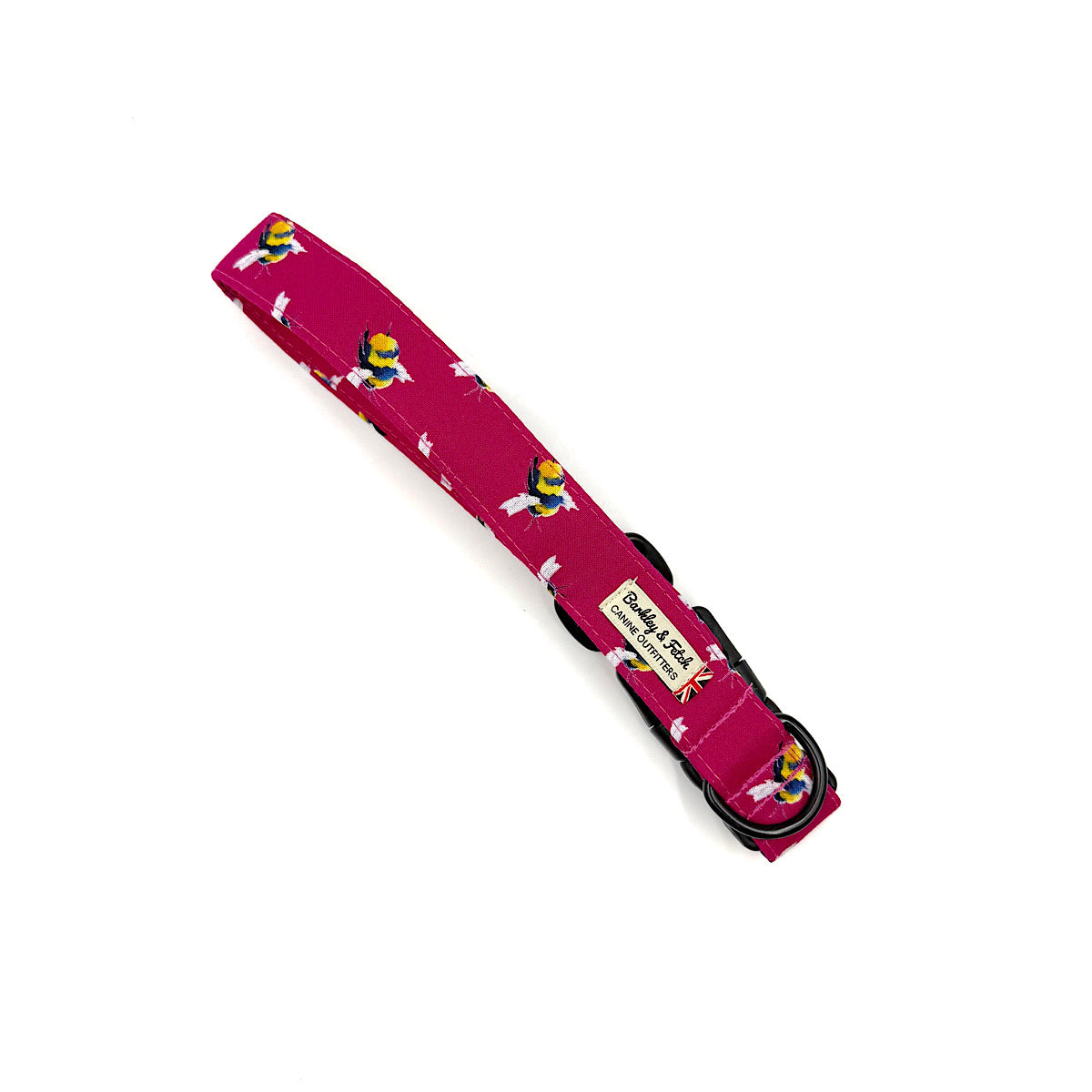 Bee Print Dog Collar-Cerise Pink
