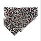 Two leopard print bandanas on a white background