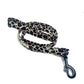 Luxury red white and black corduroy leopard print dog lead