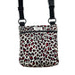 Luxury corduroy red white and black leopard print shoulder bag for dog walking