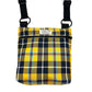 Handmade yellow Cornish tartan shoulder bag for dog walking 