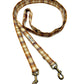 Handmade light brown gingerbread check double ended dog training lead