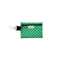Stylish green with white polka dot print poo bag holder with attachable clip