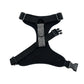 Black dog harness on a white background