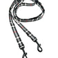 Stylish grey and white tartan double ended dog training lead
