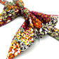 Orange Ditsy Floral Print Dog Sailor Bow