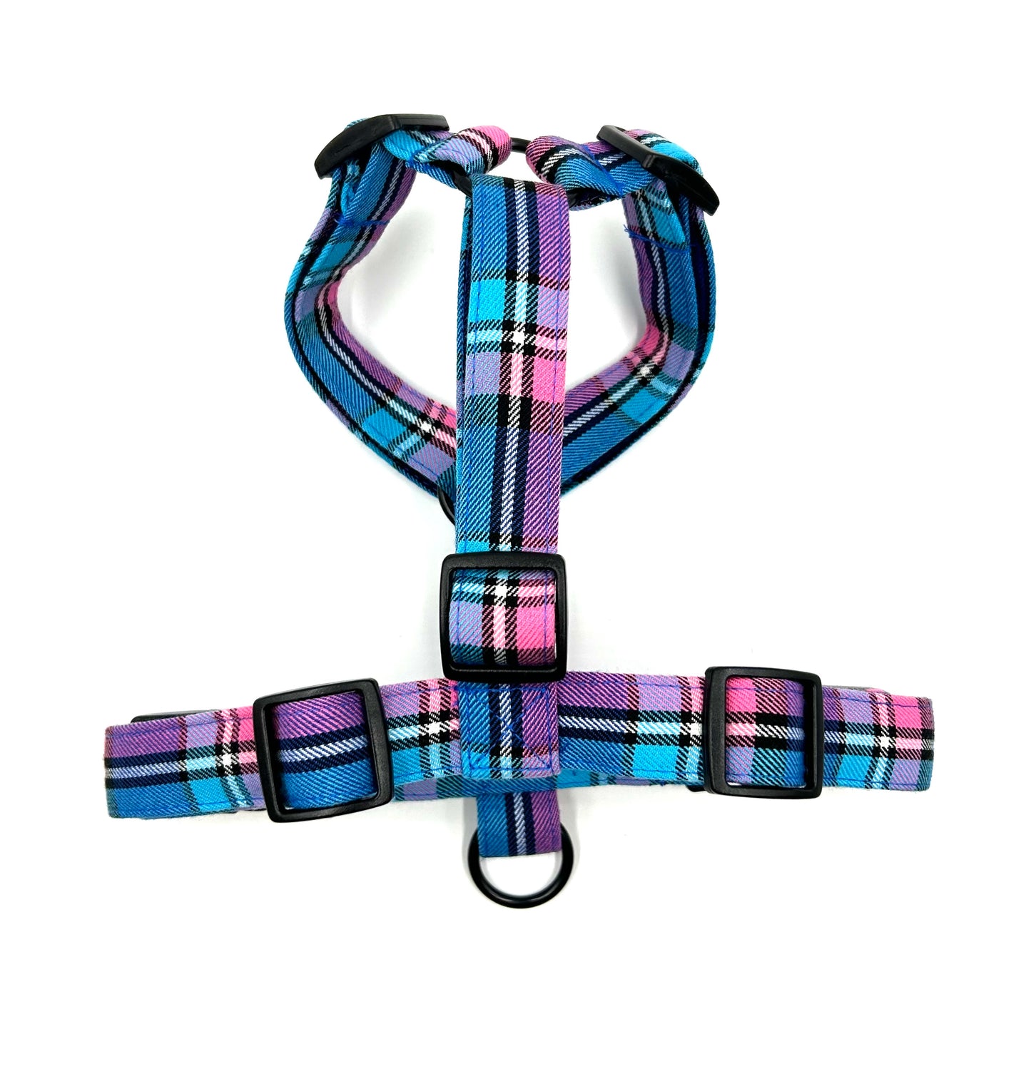 Pink/Blue Tartan Strap Harness