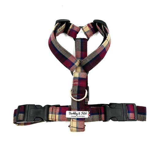 Wine Tartan Strap Harness