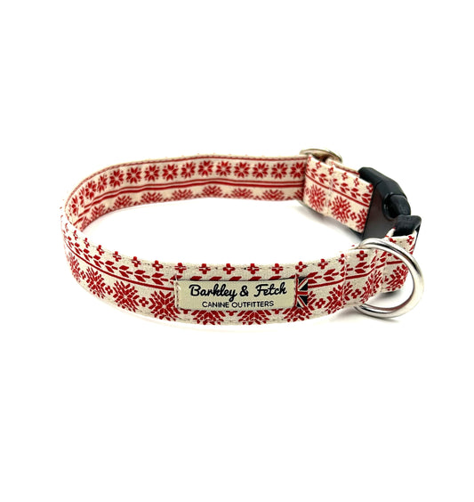 Natural Scandi Print Dog Collar