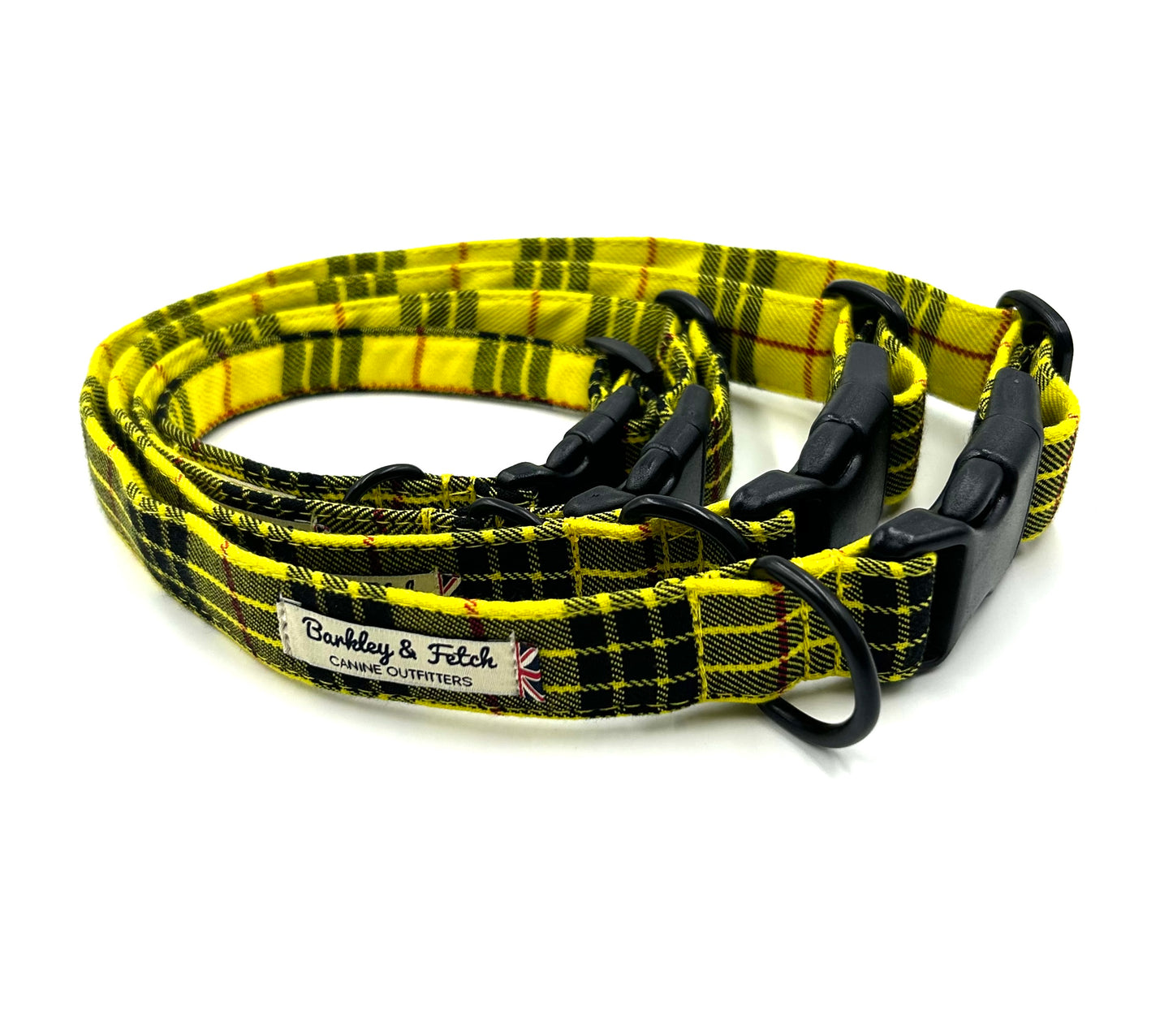 Yellow Tartan Dog Collar