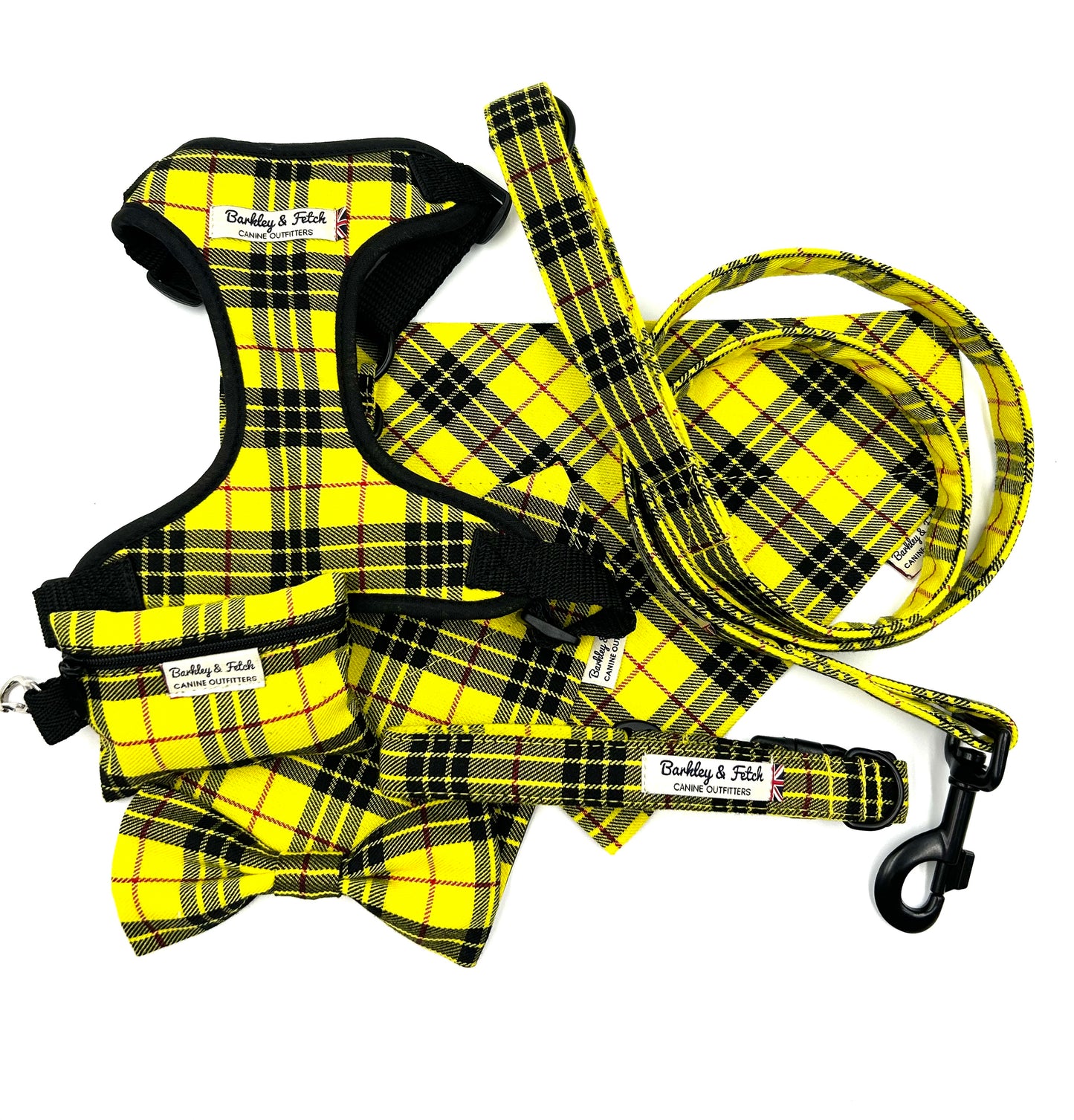 Yellow Tartan  Dog Harness