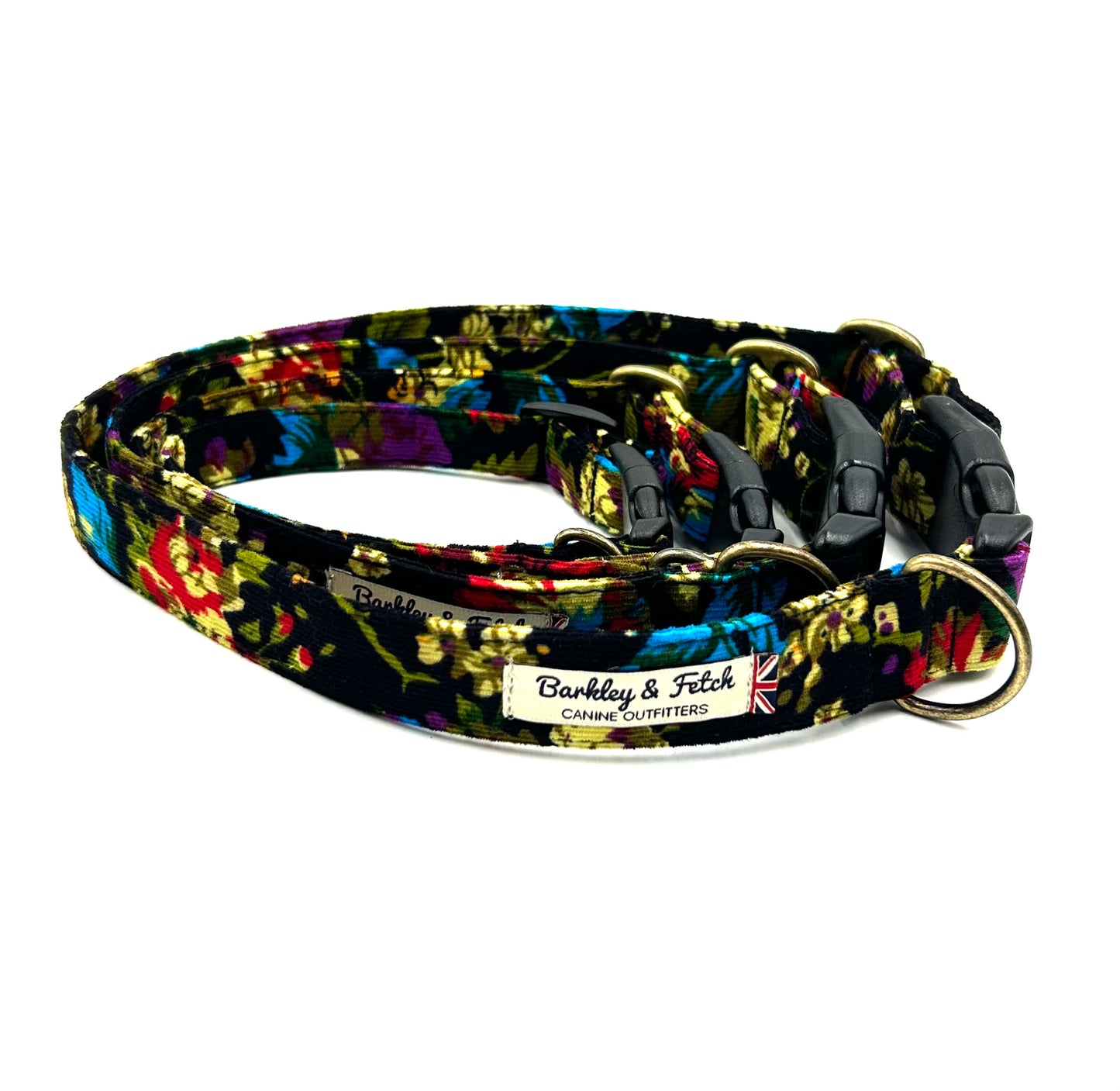 Rose Flower Corduroy Dog Collar