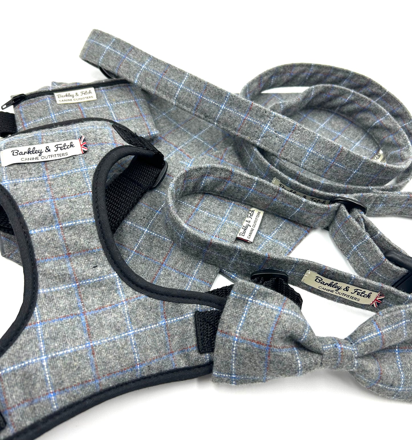 Grey Windowpane Check Strap Harness