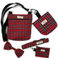 Red Tartan Dog Walk and Treat Bag