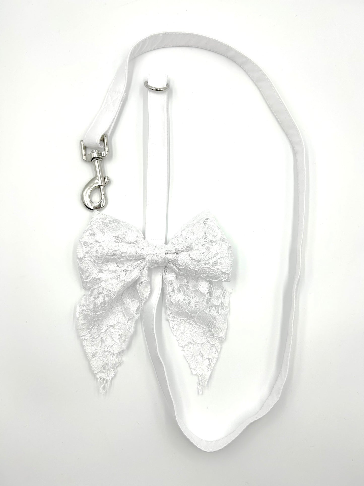 White Satin Wedding Dog Lead