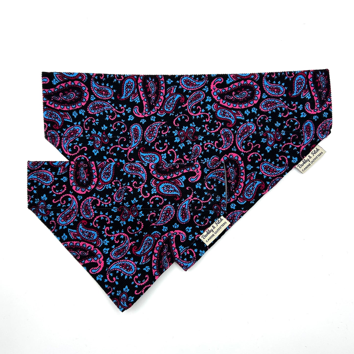 Blue Paisley Corduroy Dog Bandana