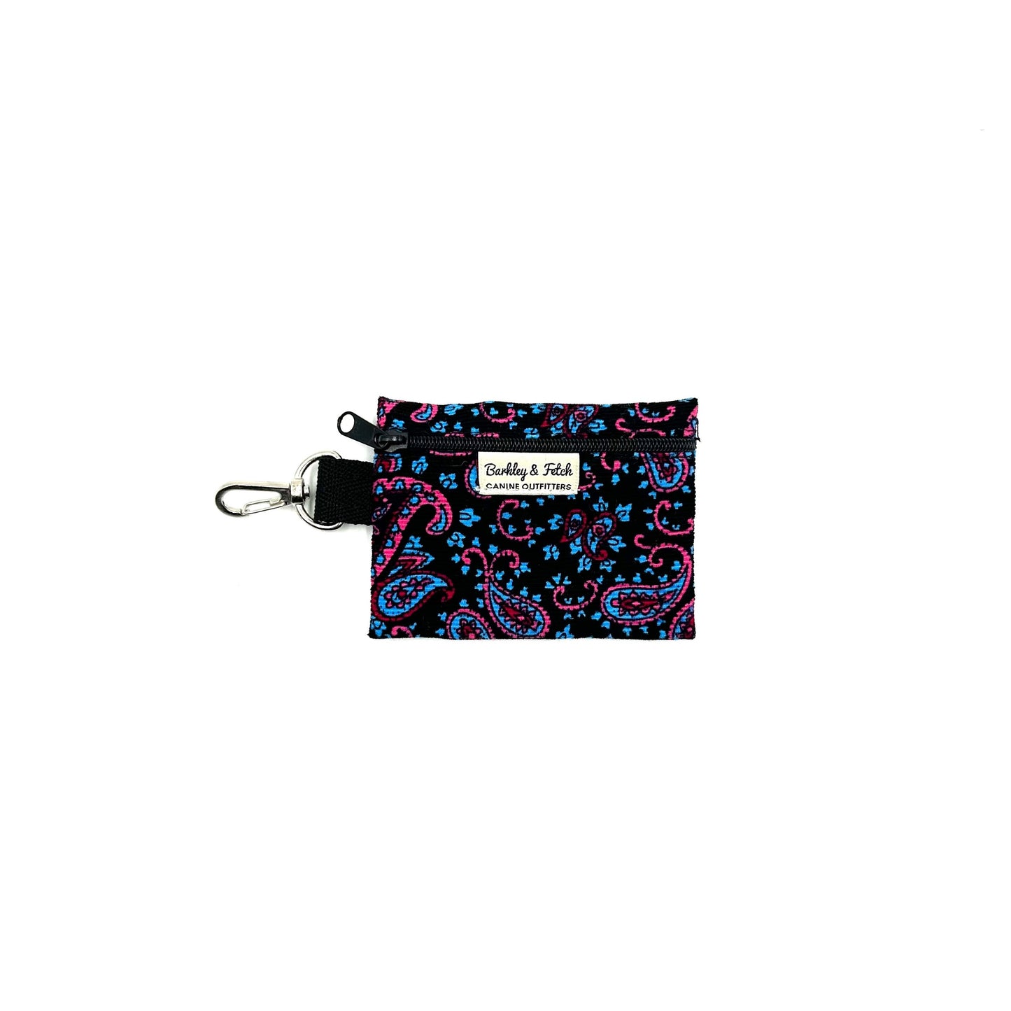 Blue Paisley Corduroy Poo Bag Holder