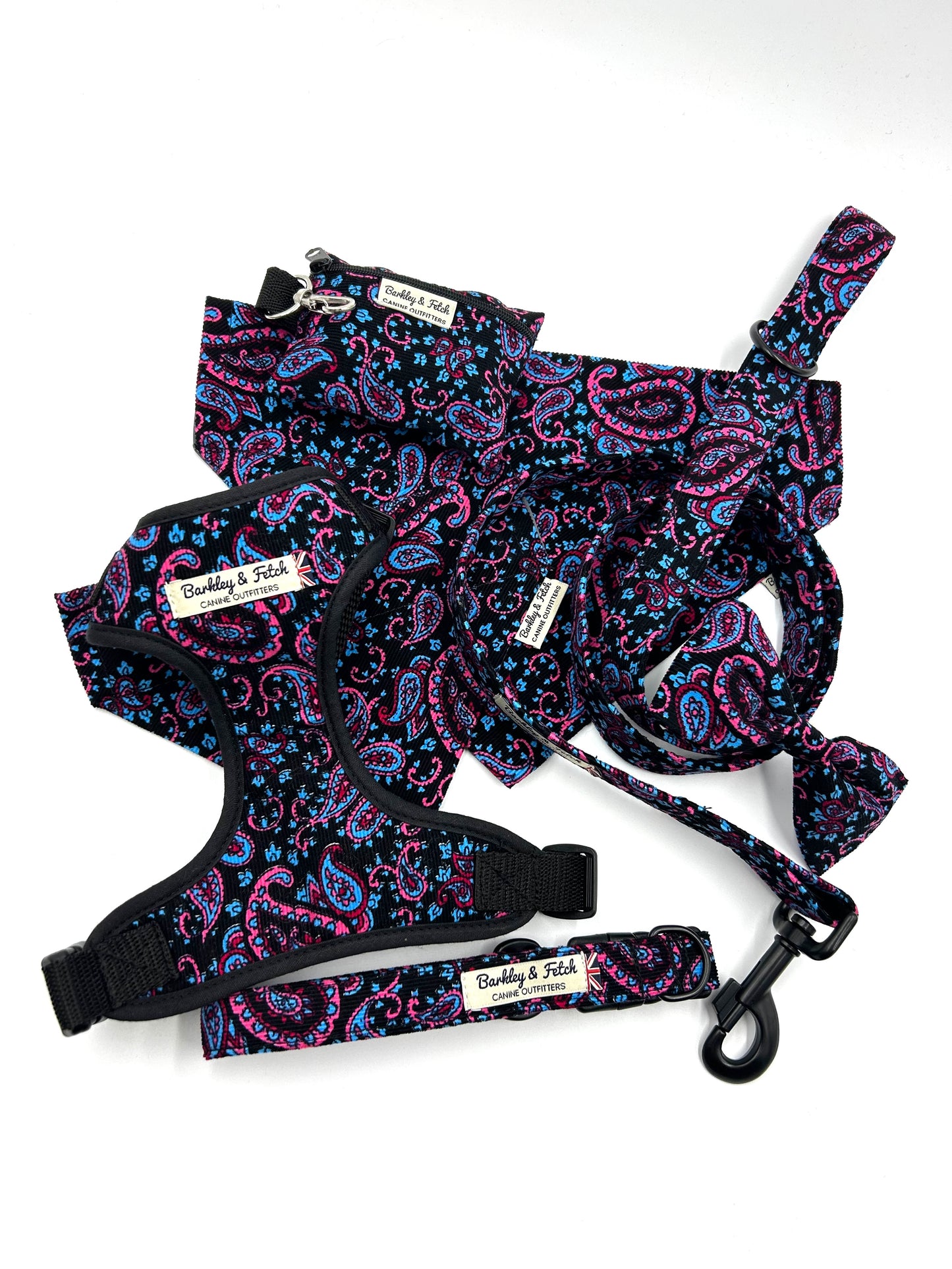 Blue Paisley Corduroy Dog Bandana