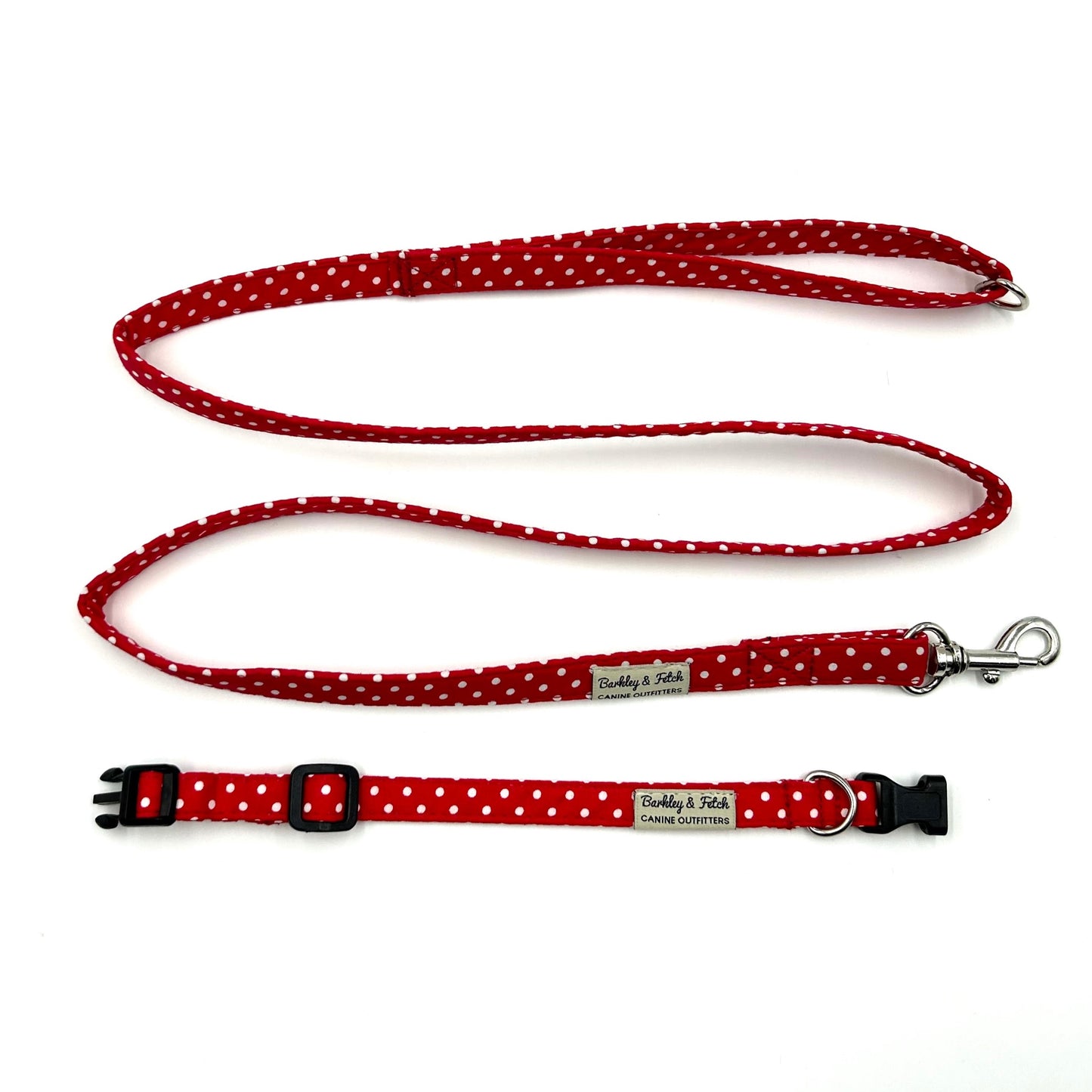 Red Spot Print Puppy Collar and Lead Set