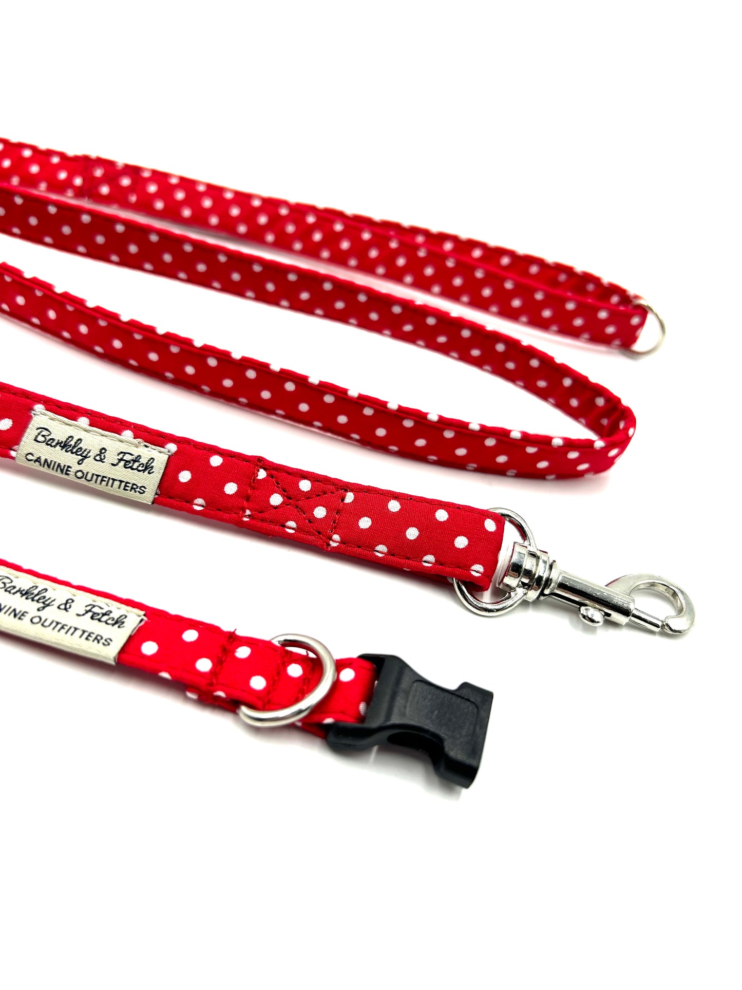 Red Spot Print Puppy Collar and Lead Set
