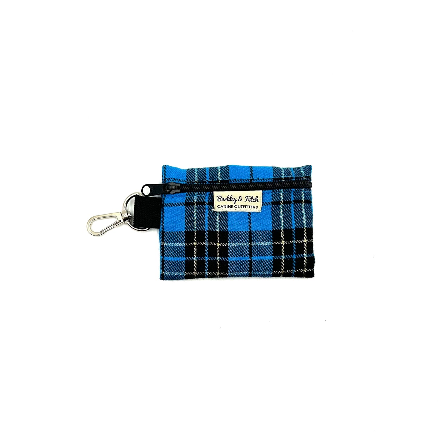 Turquoise/Gold Lurex Tartan Poo Bag Holder