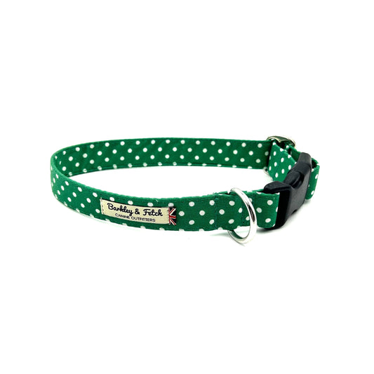 Green Spot Print Dog Collar
