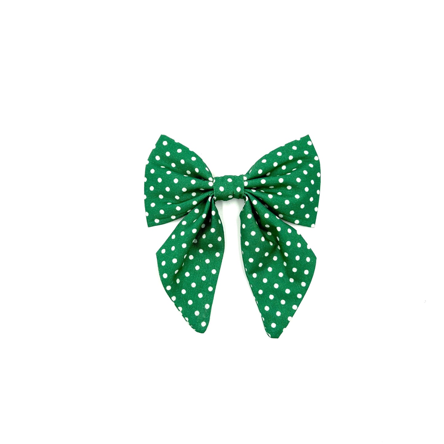 Green Spot Print Dog Sailor Bow