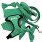 Green Spot Print Dog Sailor Bow