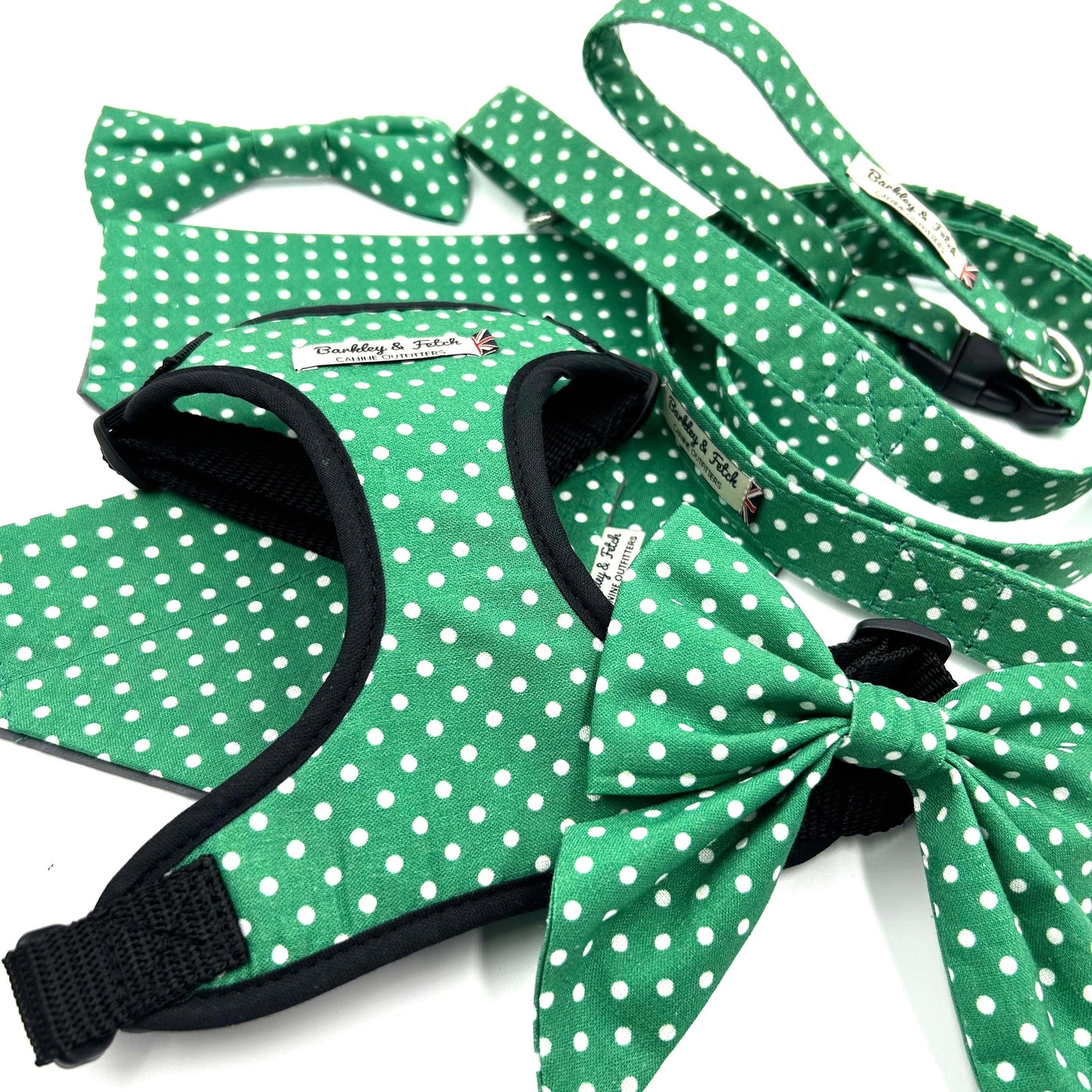 Green Spot Print Harness