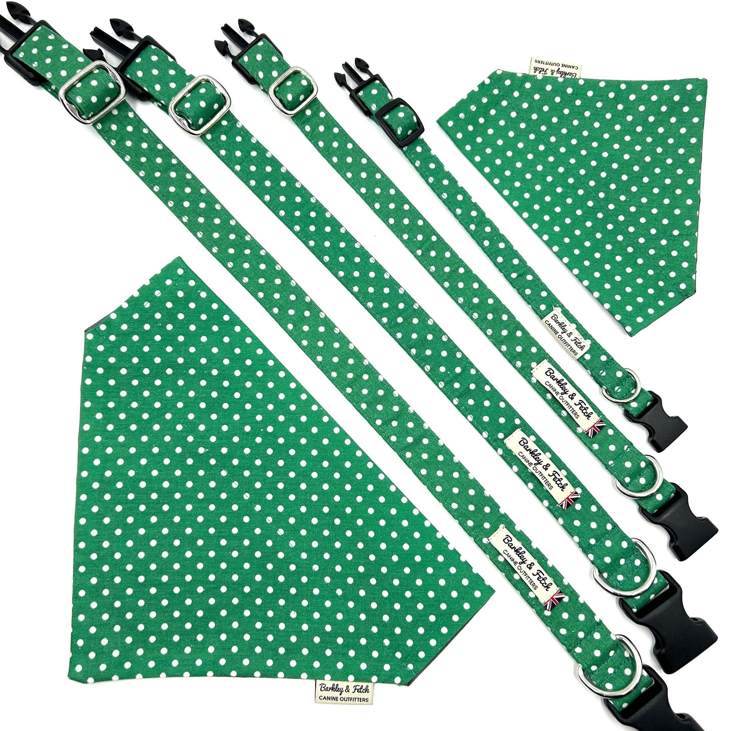 Green Spot Print Dog Bandana