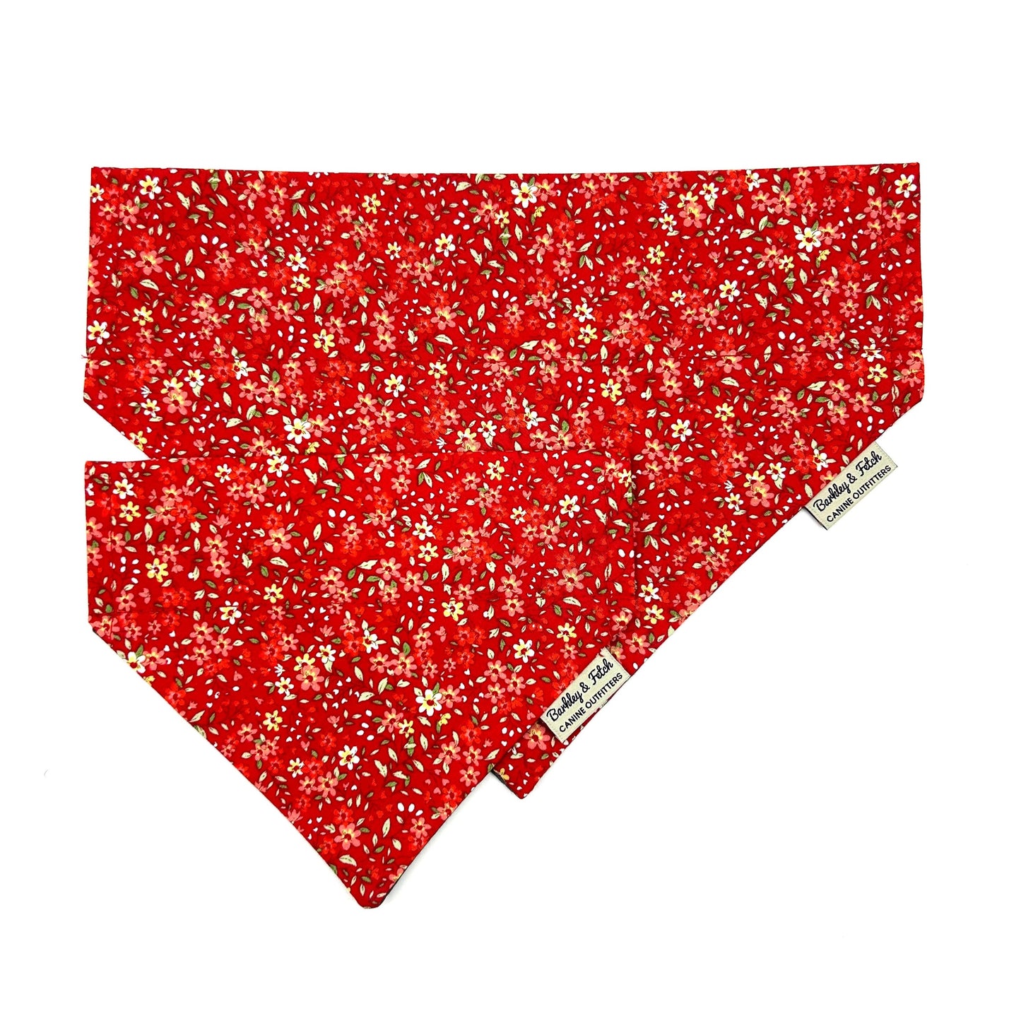 Red Ditsy Floral Print Dog Bandana