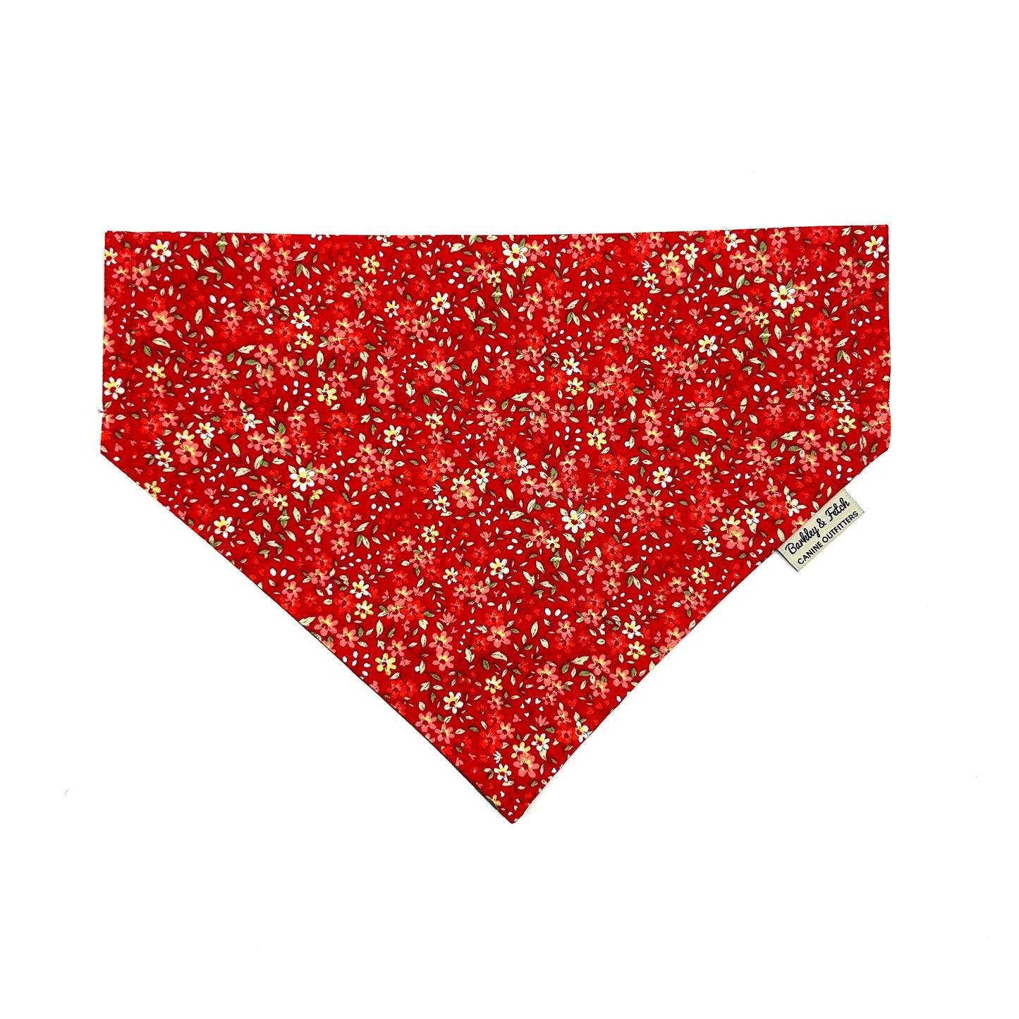 Red Ditsy Floral Print Dog Bandana