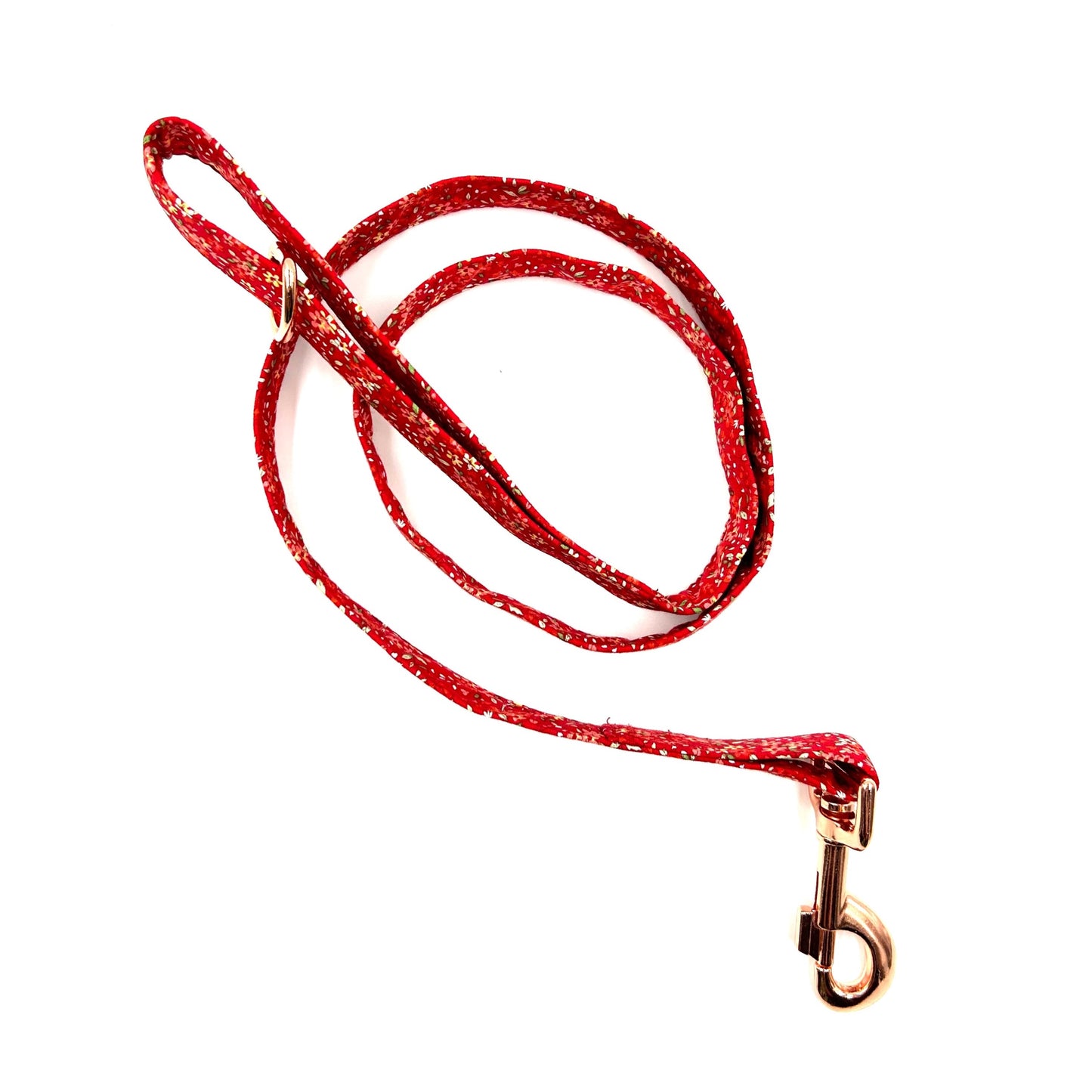 Red Ditsy Floral Print Dog Lead