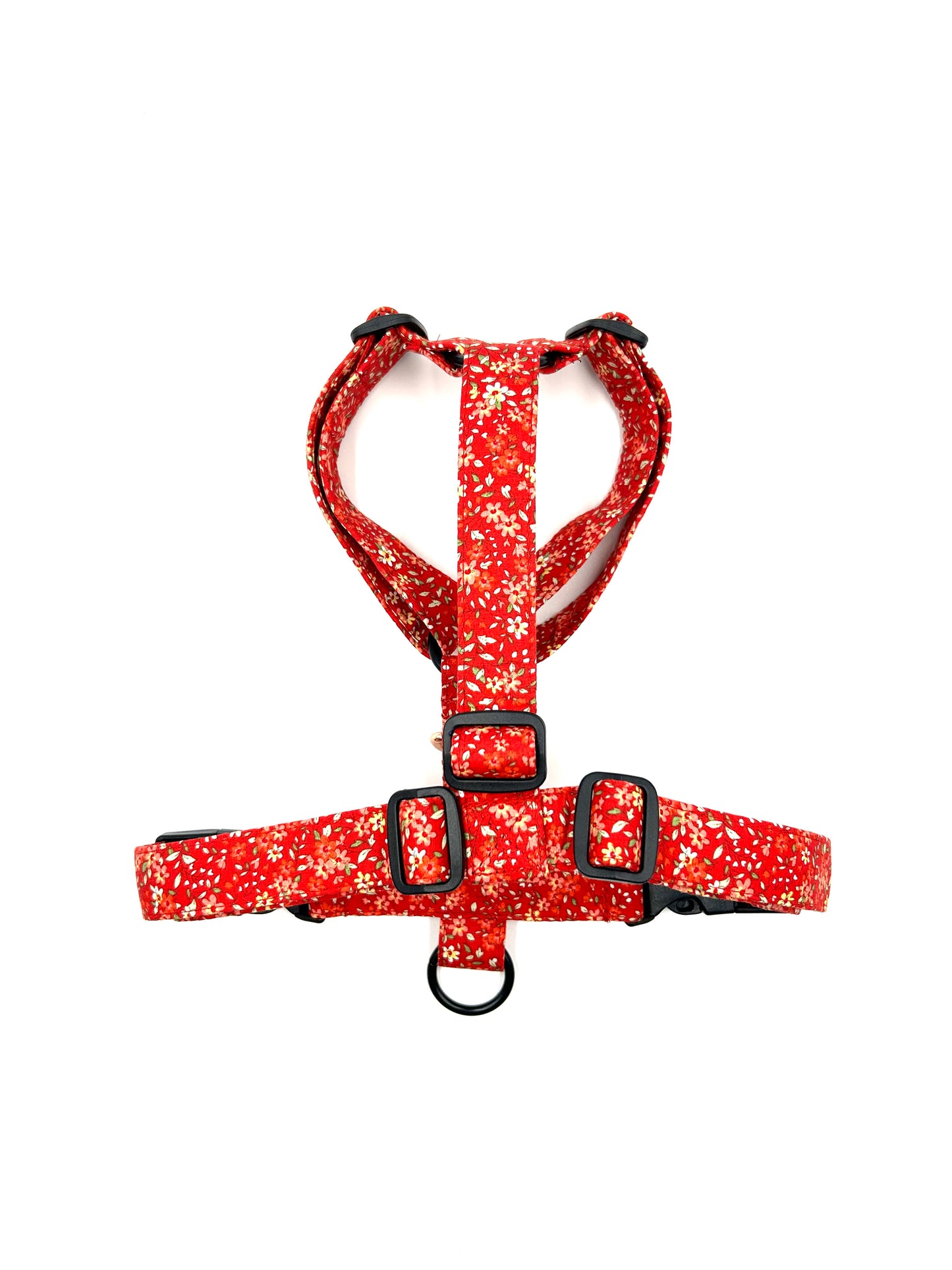 Red Ditsy Floral Print Strap Harness